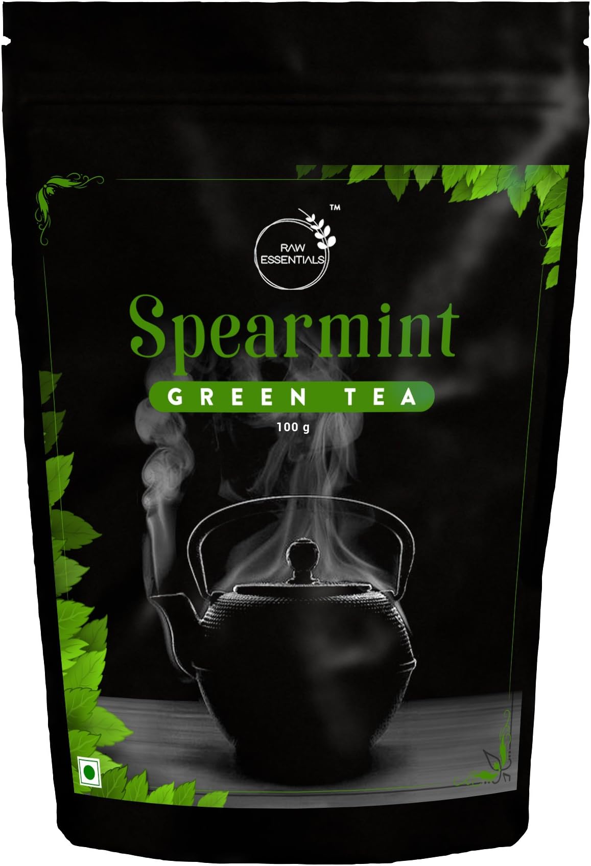 Raw Essentials Spearmint Green Tea, 100 g