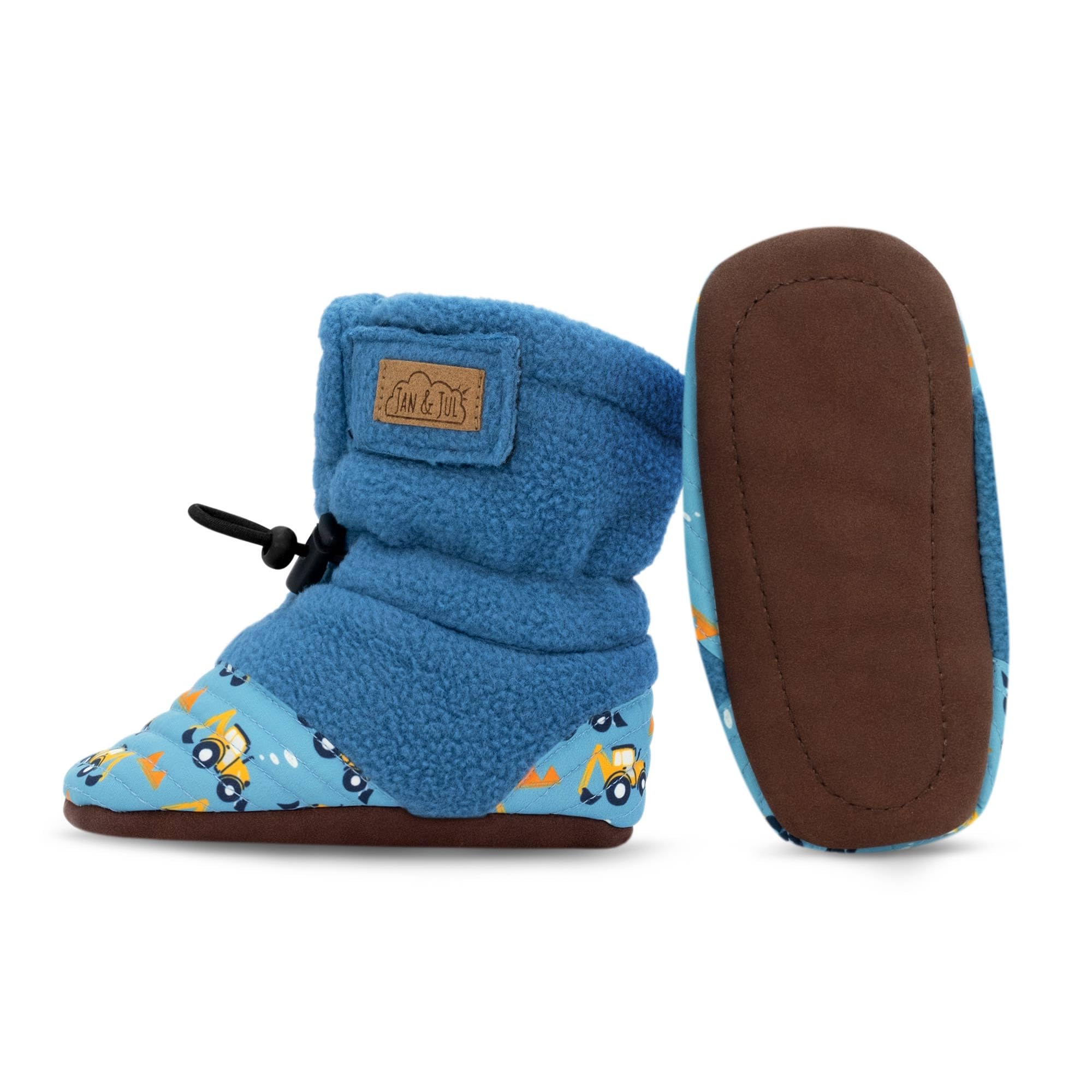 JAN & JUL Baby Shoes for Boys, Stay-On Adjustable Booties (Digger, Small Infant)