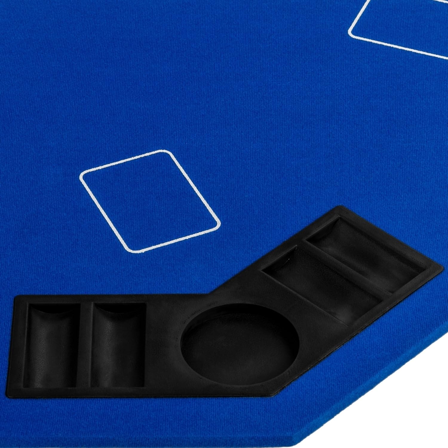 Support De Poker Pliable Full House – 8 Joueurs, Octogonal 120x120 Cm, MDF, Vert