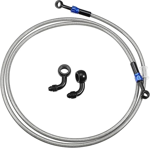 X AUTOHAUX Manguera de freno AN3 28 90 grados M10 motocicleta hidráulica línea de aceite manguera de aceite para ATV motocicleta Motocross Racing