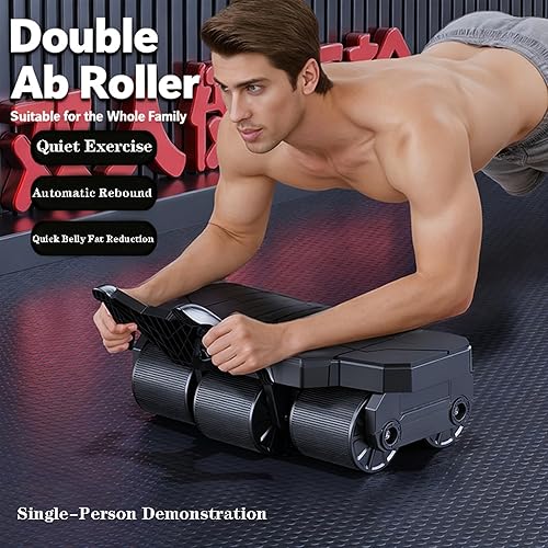 Miniatura 7 de Rodillo de seis ruedas Ab 2025 con soporte de codo  Rodillo de rueda abdominal de rebote automático, la versión mejorada para doble uso de seis
