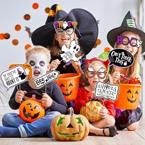 Miniatura 4 de Marco de accesorios para cabina de fotos de fiesta de Halloween, kit de decoración de fotografía de Halloween, incluye marco de fotos de fantasma de