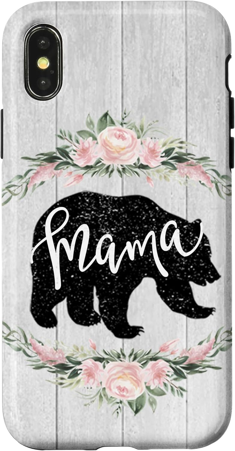 Cute Mama Bear Woodgrain Grey Shabby Chic Vintage Distressed Case for iPhone 11 Pro Max
