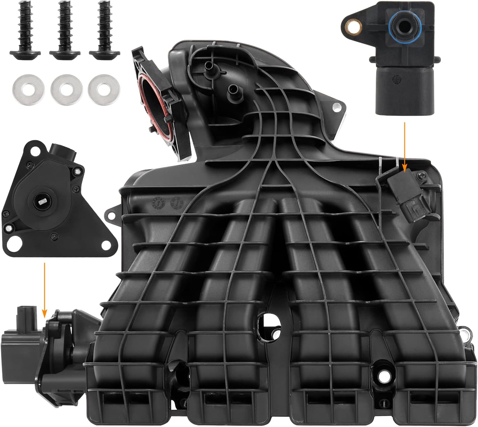 Intake Manifold with Runner Control Valve and Air Pressure Sensor Compatible With 2009-2017 Dodge Caliber Avenger Journey | Jeep Patriot Compass | Chrysler Sebring 1.8L 2.0L 2.4L 4884495AK