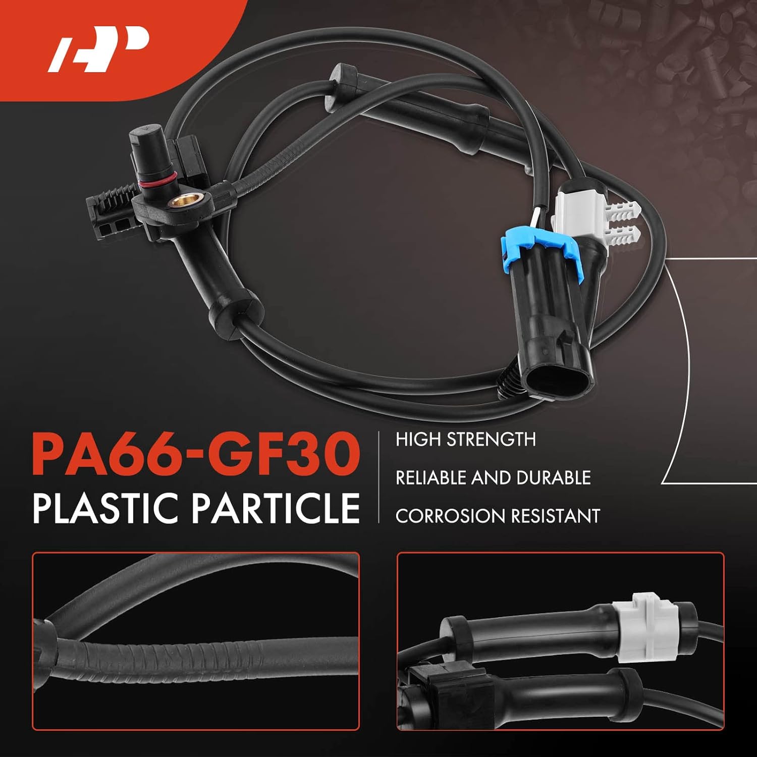 A-Premium ABS Wheel Speed Sensor Compatible with Hummer Models - H3 2006 2007 2008, Sport Utility - Front Driver and Passenger Side, (2-PC Set)