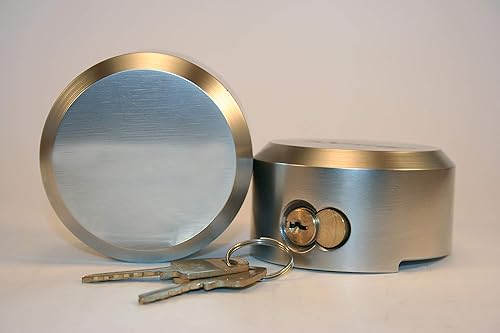 Miniatura 8 de Mardili Candados de disco de remolque con grillete oculto con llave similar, cerradura de disco de 2-78 pulgadas, cerradura de puerta para camiones