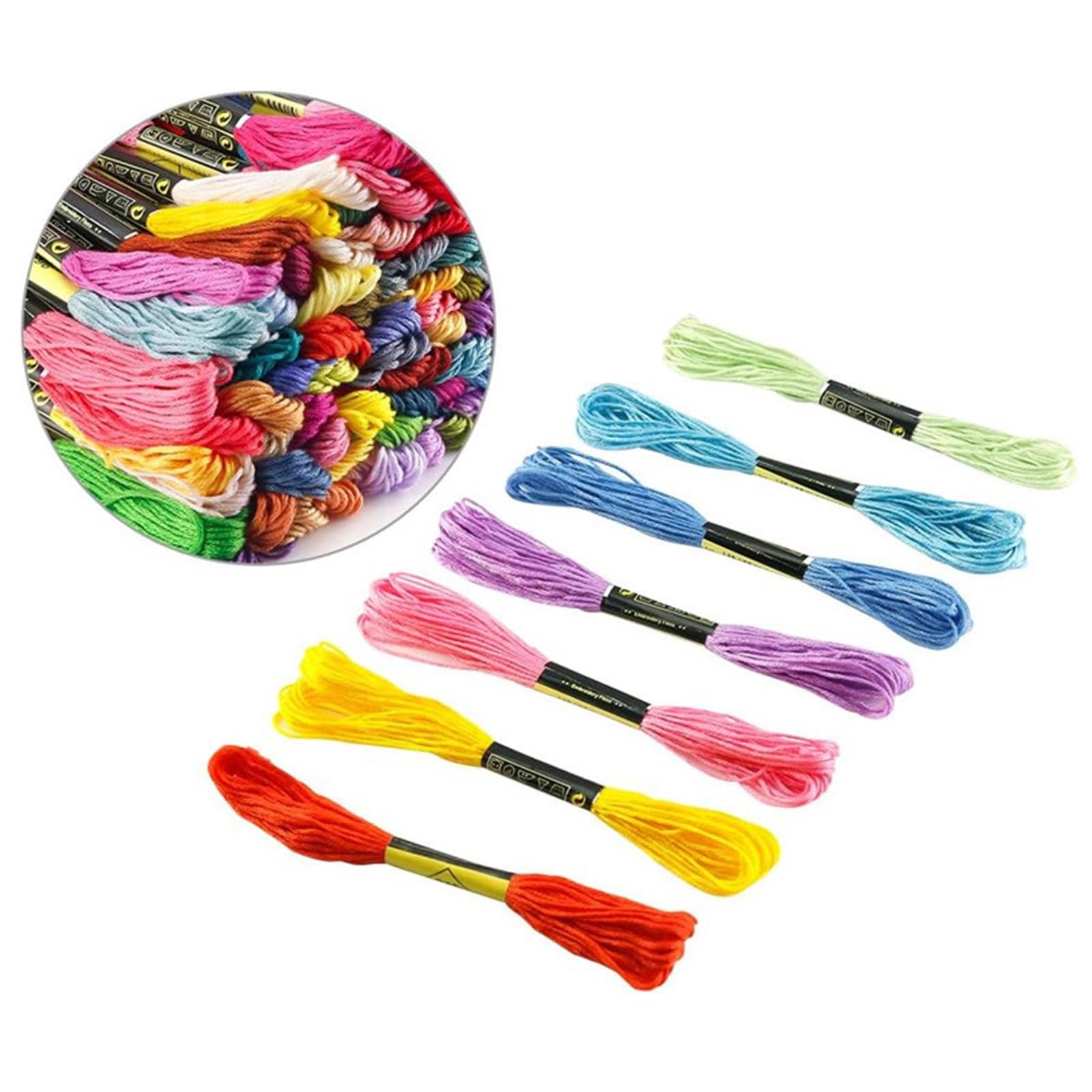 50/100/200 Stränge pro Packung, Stickgarn in Regenbogenfarben, Kreuzstichfäden, Baumwollgarn for Basteln von Armbändern Für Kreuzstich(200 Colors)