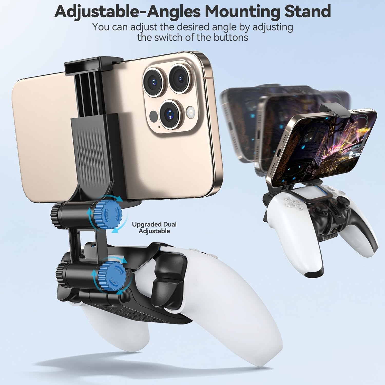 PS5 Controller Phone Mount Clip, PS5 Mobile Gaming Phone Controller Holder for PlayStation 5, PS5 Remote Play Phone Stand Replacement for PlayStation 3 Chargers Black image 2 of 6 B0DNF4RY27