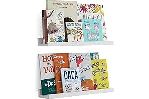 Wallniture Denver 17" White Book Shelf Wall Mount for Kids Room