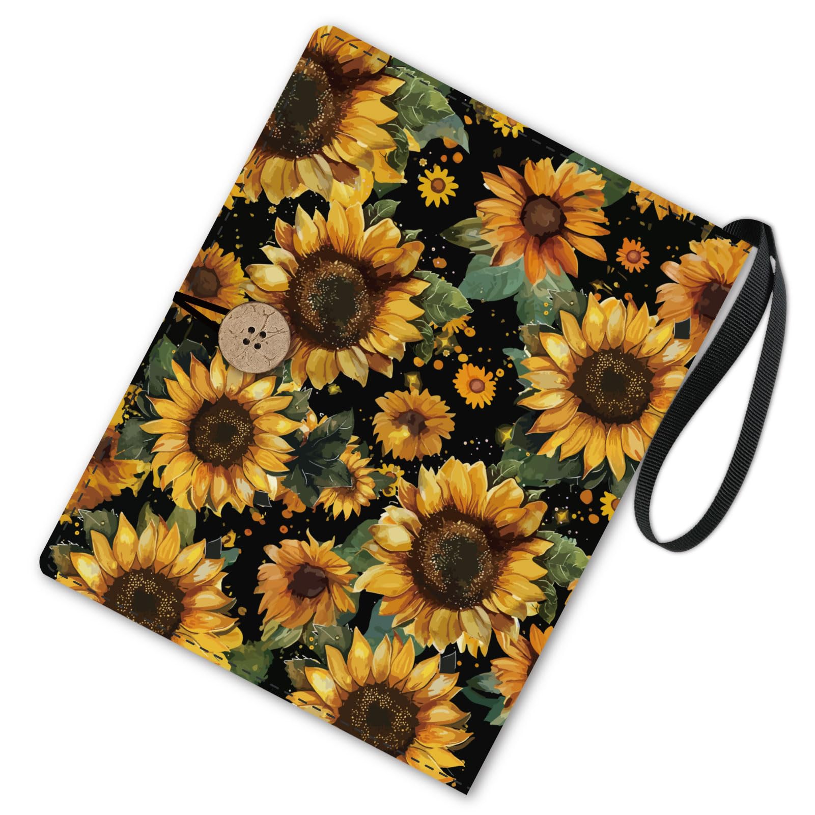 CRASPIRE Sunflower Book Covers Flower Book Protector Plant Multilayer Book Sleeve for Paperbacks Washable Fabric Cloth Book Cover with Extra Sleeve Pocket for Book Lovers Classmate Gifts - Image 2