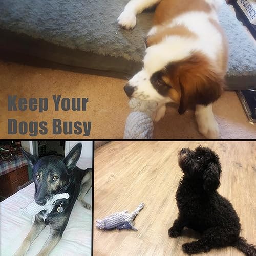 Miniatura 6 de ADUCK Juguetes masticables de cuerda de algodón para perros y cachorros, para limpieza de dientes, diseño de elefante