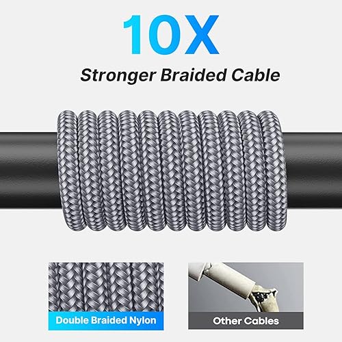 Miniatura 5 de Aioneus Cable USB C 3A de carga rápida [2 unidades, 6 pies] USB A a tipo C cable de carga para Samsung Galaxy S22 S21 A01 A02s A03s A11 A12 A13 A14