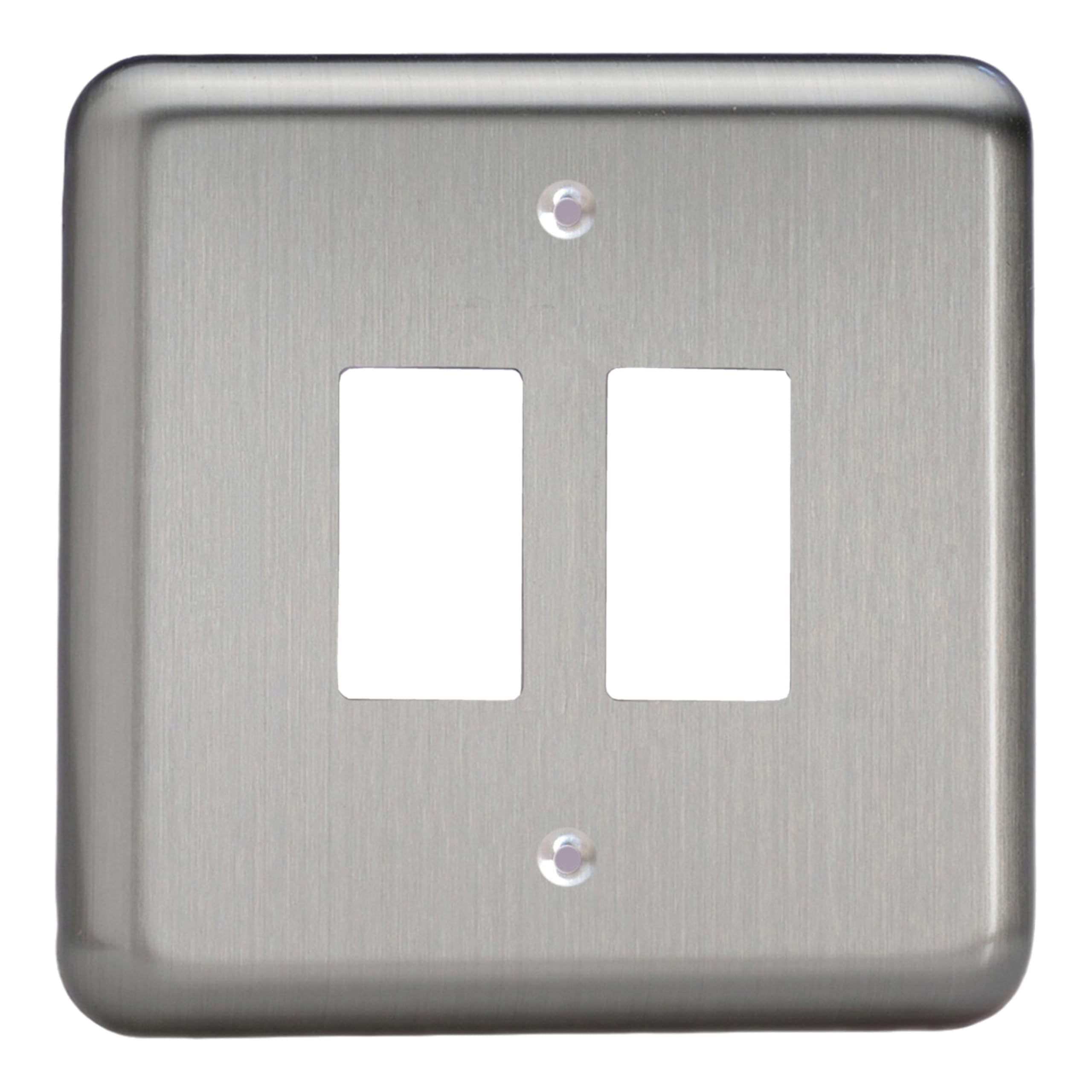 Varilight XSPGY2 PowerGrid Matt Chrome 2 Gang Grid Plate (Single Plate)