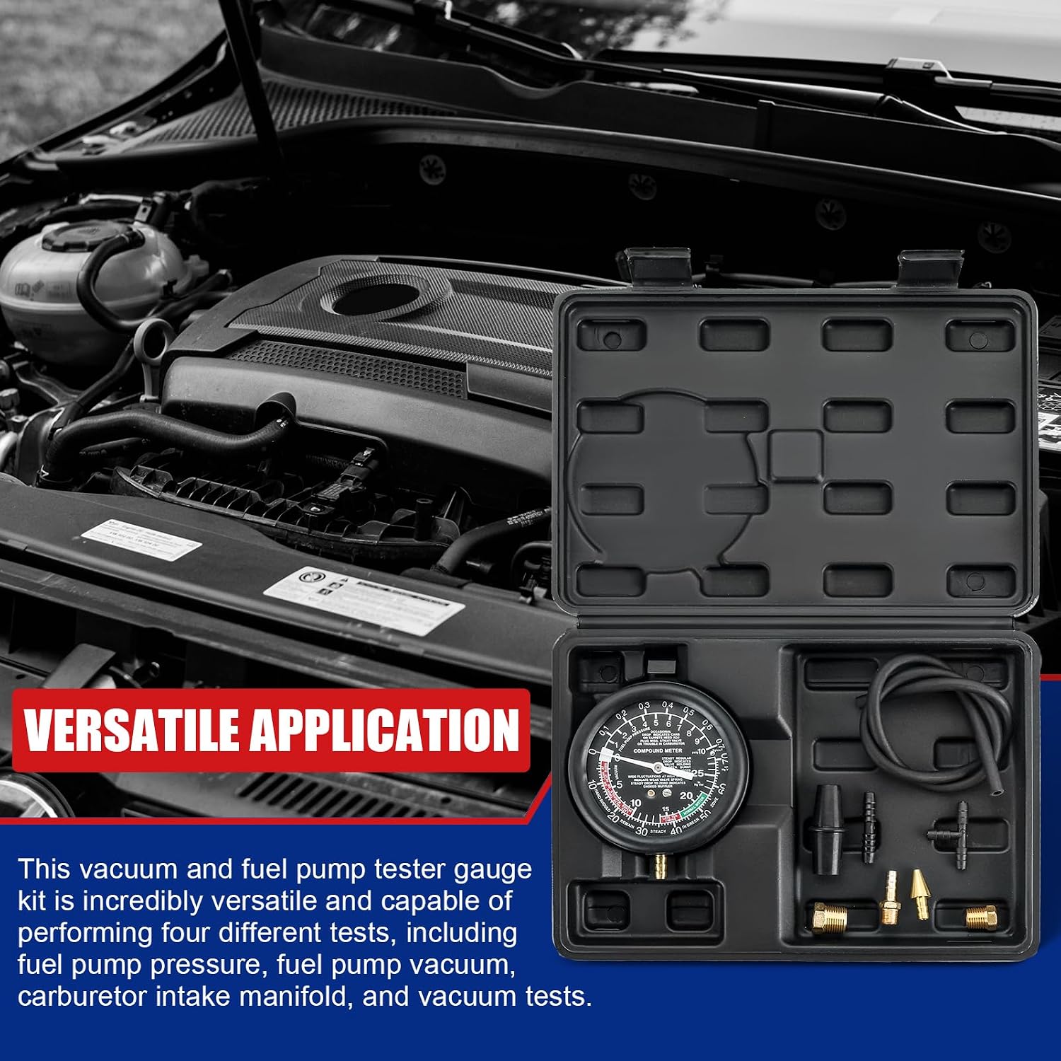NYXOVA Vacuum and Fuel Pump Tester Gauge Kit