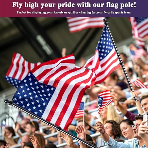 Miniatura 6 de hogardeck Mástil de bandera negra de 5 pies, asta de bandera de acero inoxidable giratorio sin enredos, adecuado para bandera de jardín pesada de 3