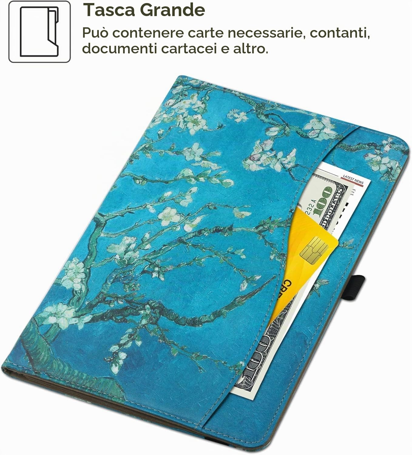 Naroote Supporto per Tablet Regolabile da Scrivania, Supporto per Cellulare Pieghevole con Base Girevole a 360°, per Tablet da Tavolo Portatile Staffa di per da 5,8 a 12,9 Pollici (BLACK