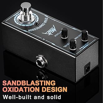 Dyna Compressor Pedal, AKLOT Electric Guitar Effects Pedals Distortion Sounds Mini Single Type DC 9V True Bypass