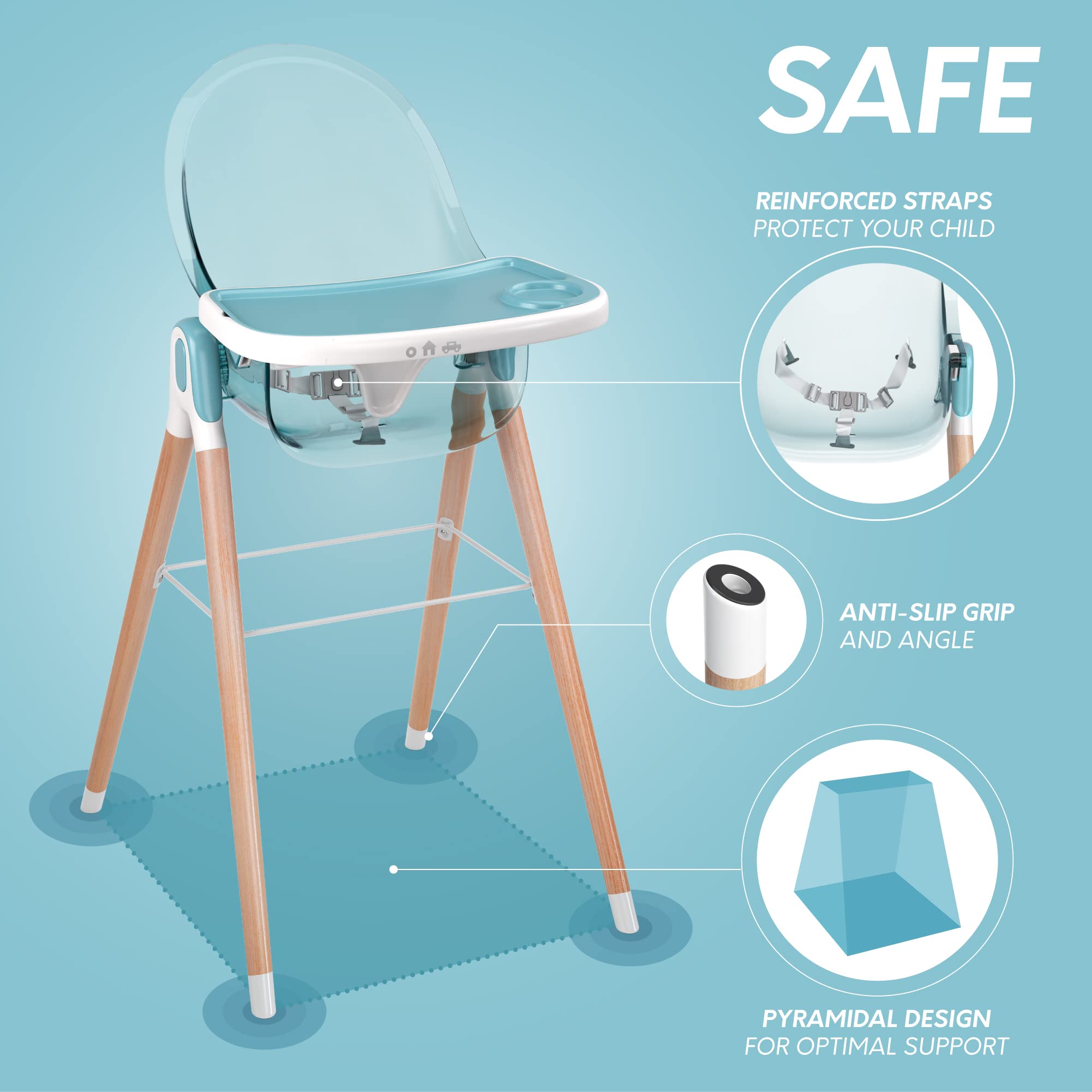 Amazon.com : Children of Design 6 in 1 Deluxe Wooden High Chair