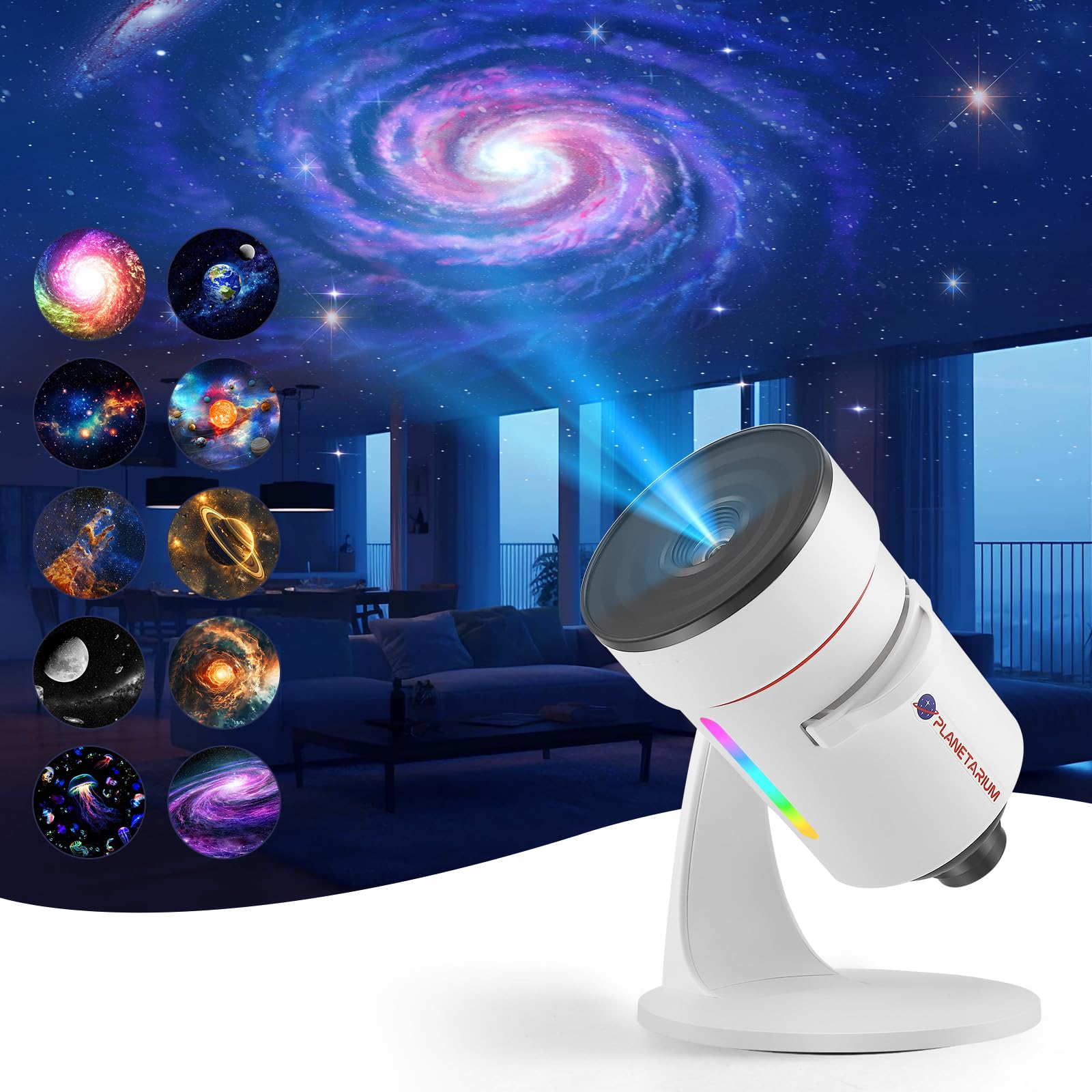 VIHBRAI Galaxy Projector, Upgraded 4K HD Star Projector, 10 Slides Image