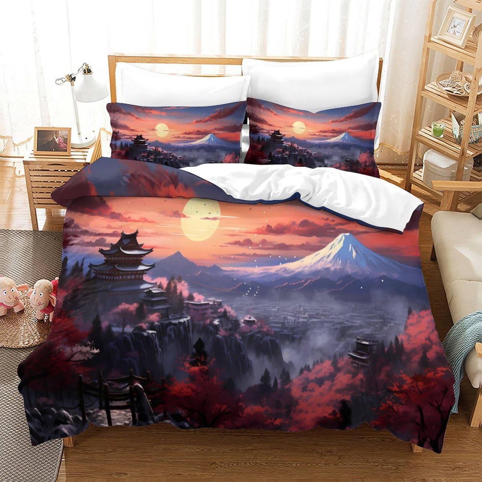 Guía de Viaje de Italia Funda de Edredón Juego de 3 Piezas Impresión 3D Cierre de Incluye Fundas de Almohada Transpirable Mapa ilustrado Funda Edredon for Ancianos King（220x240cm）