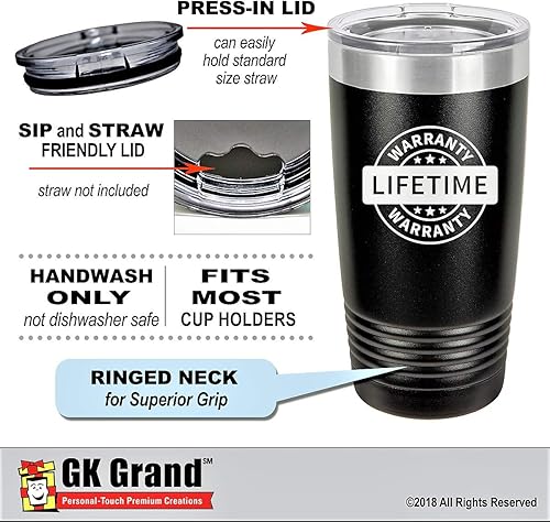 Miniatura 4 de GRANDMA GIFT - Taza de café de acero inoxidable con aislamiento al vacío con texto en inglés "BEST GRANDMA EVER  LOVE YOU ALWAYS", diseño GK Grand y