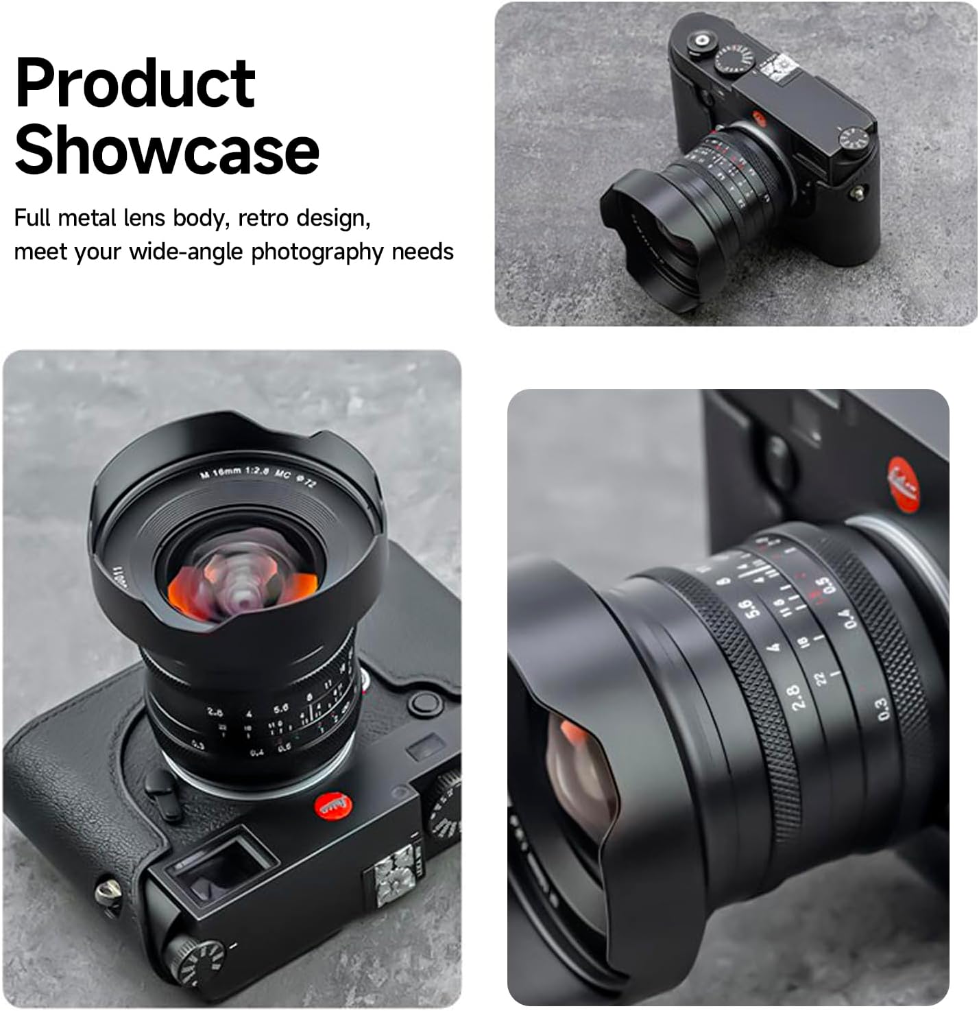 16mm F2.8 Full Frame Ultral Wide Angle Manual Focus Mirrorless Camera Lens, Fit for Sony E Mount A7 III A7R IV A7C A7S III A1 A7 IV A6600 ZV-E10 ZV-1 A9 II