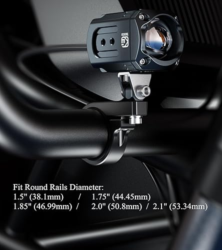 Miniatura 4 de BRCOVAN Soportes de barra de luz, 2 piezas, soporte de montaje de luz LED todoterreno de aleación de aluminio, apto para rieles redondosbarras de