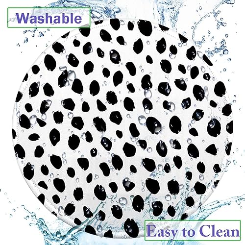 Miniatura 6 de Boutilon Alfombrilla redonda para mouse con base de goma antideslizante con borde cosido, lavable de 7.9 x 7.9 pulgadas para computadora, laptop,