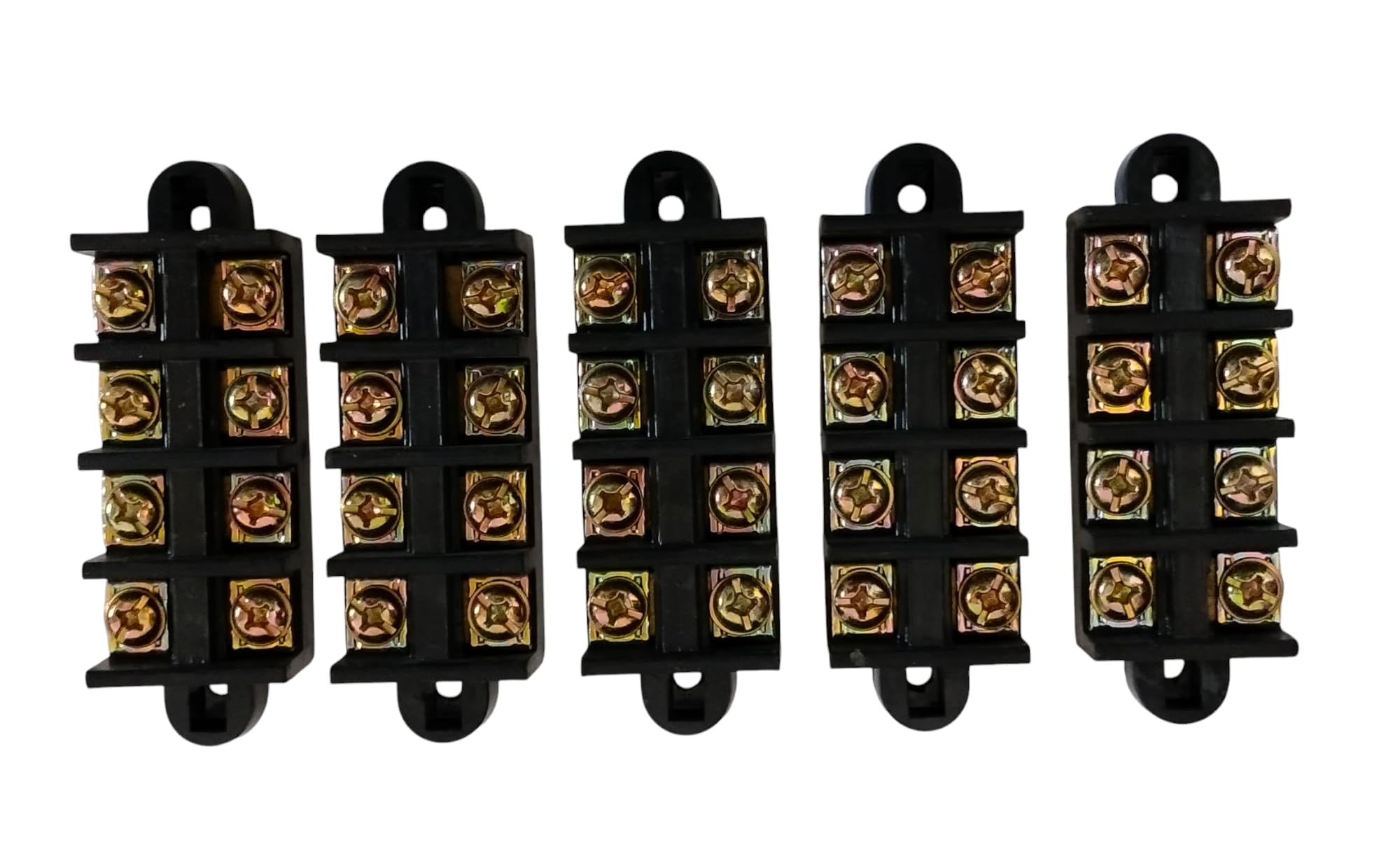Control Panel 60A 4 Ways Bakelite Connector Strip (Open type) Double Row # Black ColourTerminal (Pack of 5)-image-29