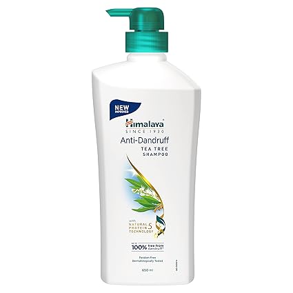 Himalaya Anti-Dandruff Tea Tree Shampoo, Removes up to 100% Dandruff, Soothes Scalp & Nourishes Hair, with Tea Tree oil and Aloe Vera, for men and women, 650ml