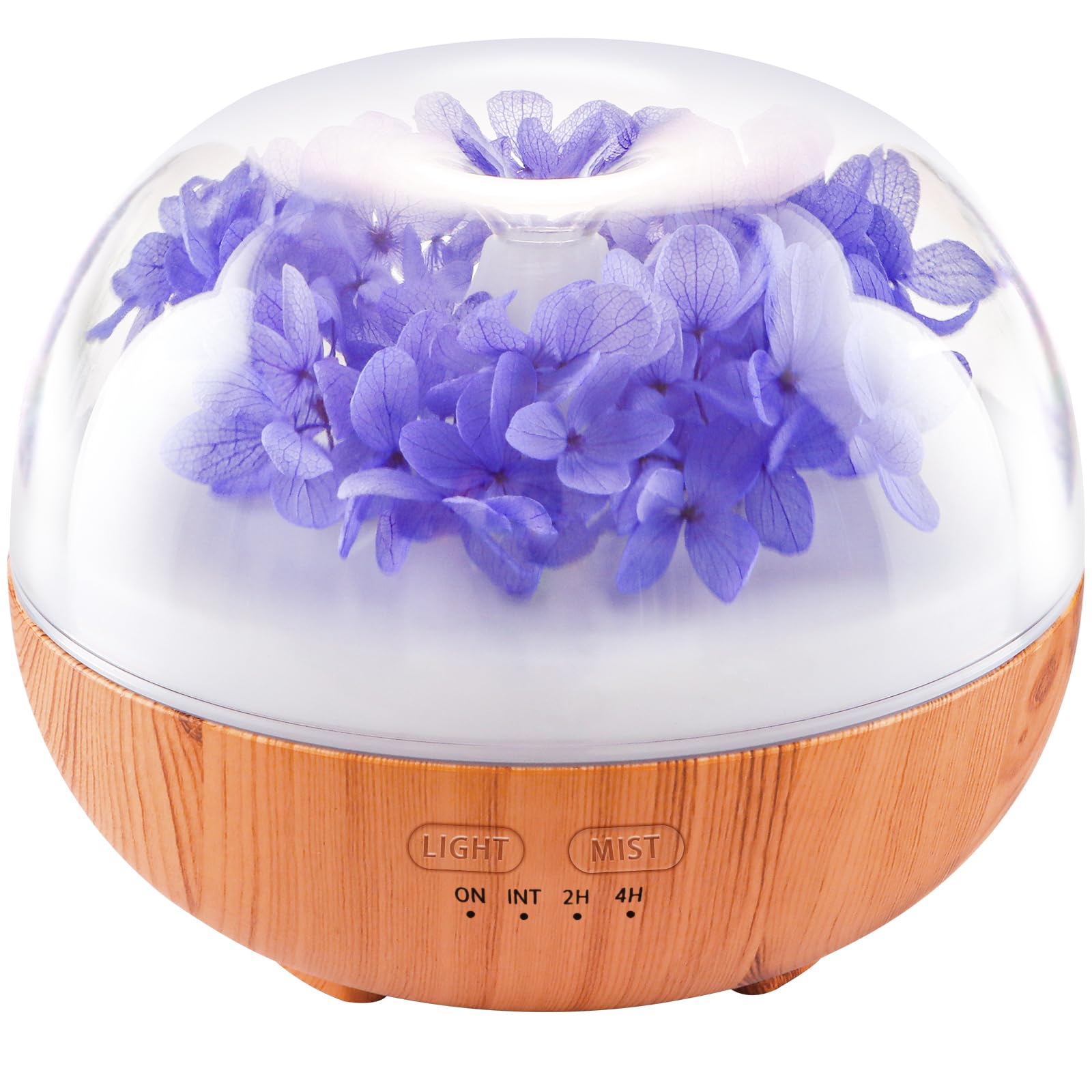 Diffuseur d'huiles essentielles d'aromathérapie, 300 ml, humidificateur avec 7 couleurs LED, minuterie et arrêt automatique pour la maison, la chambre à coucher, le bureau (violet)