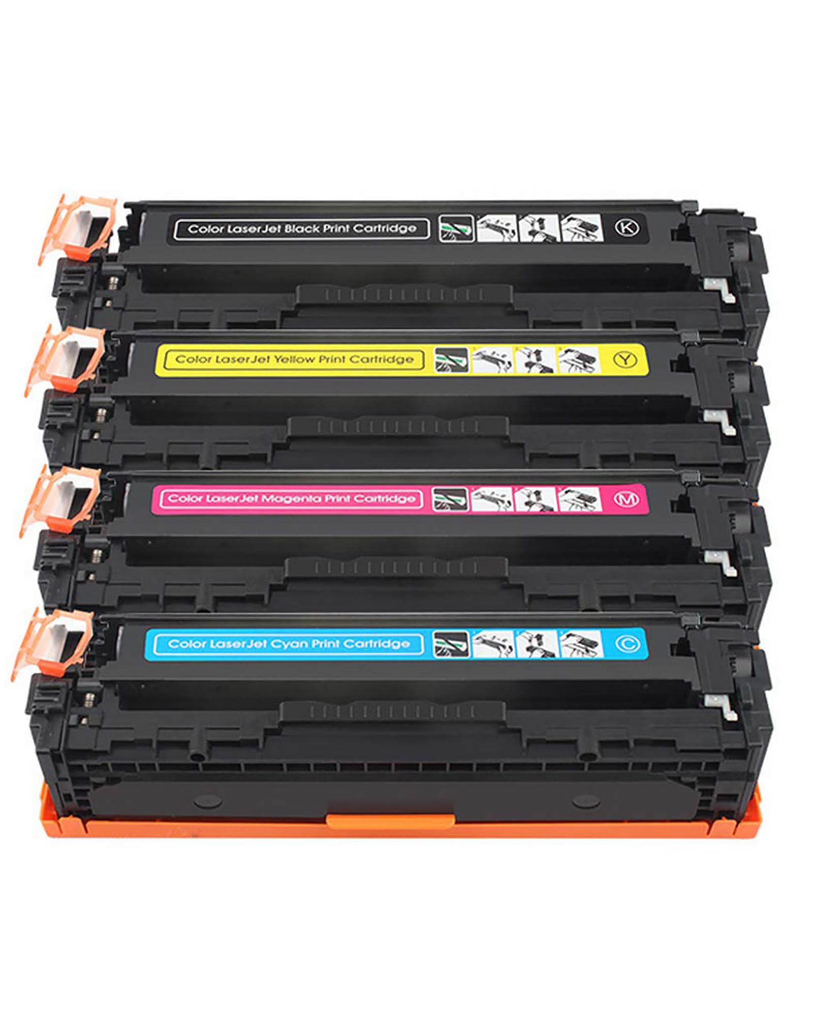 KATRIZ CB540a CB541A CB542A CB543A Toner Cartridge Compatible for HP CP1210 CP1215 CP1215N CP1217 CP1510 CP1514 CP1514N CP1515N CP1518 CP1518NI CM1312 Printer (1 BK, 1C,1M,1Y) 4 Packs