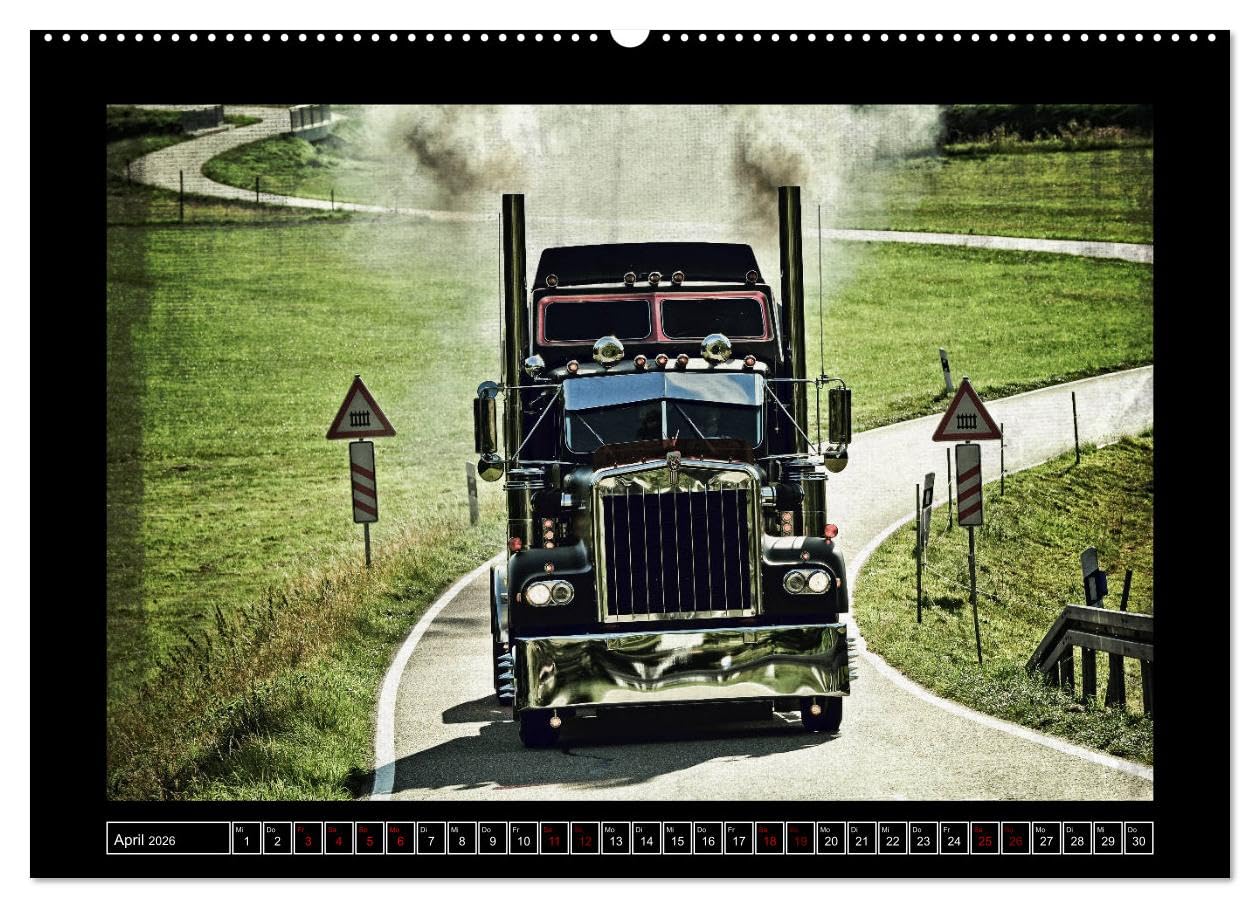 Kenworth W900 PHOTOART (hochwertiger Premium Wandkalender 2026 DIN A2 quer), Kunstdruck in Hochglanz: Oldie - Giganten der Highways ganz kreativ (CALVENDO Mobilitaet)