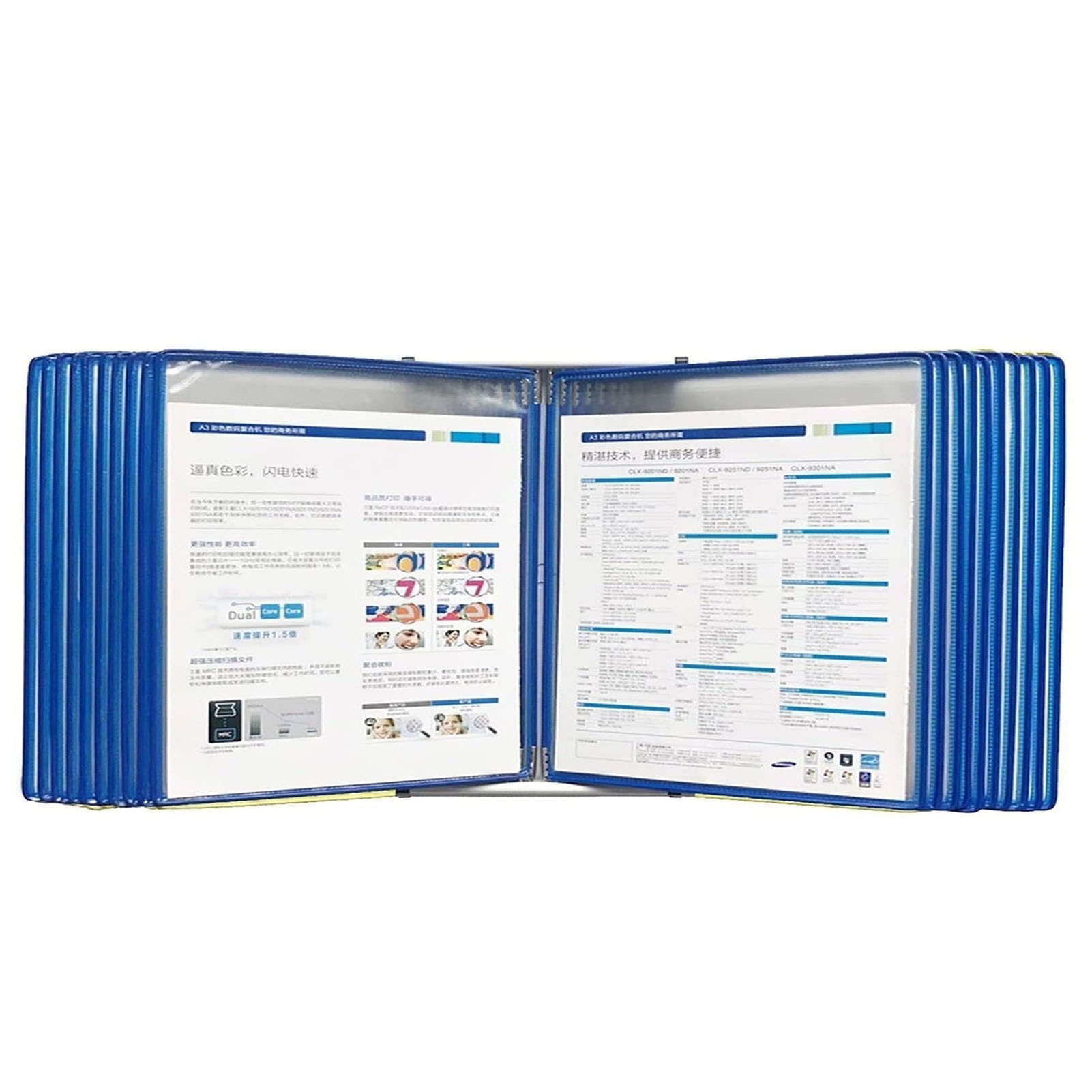 JYBNBBE Multi-Page folders, Metal 20 Display Pockets, with Easy-Load for Office/Workshop and Storage A4 Documents,D