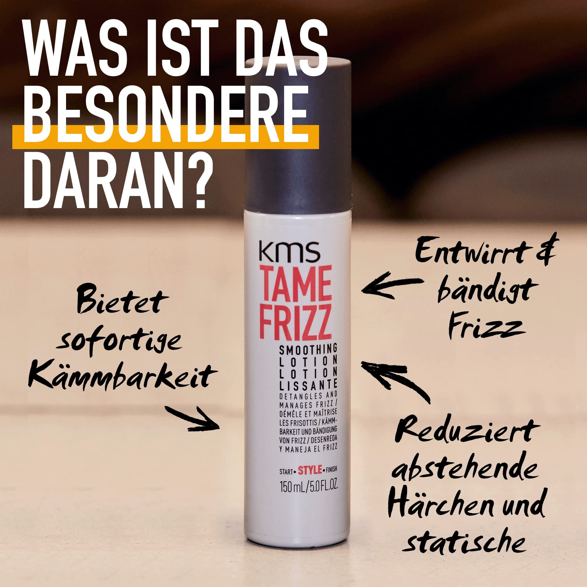 KMS TAMEFRIZZ Smoothing Lotion für stark strukturiertes Haar, 150 ml