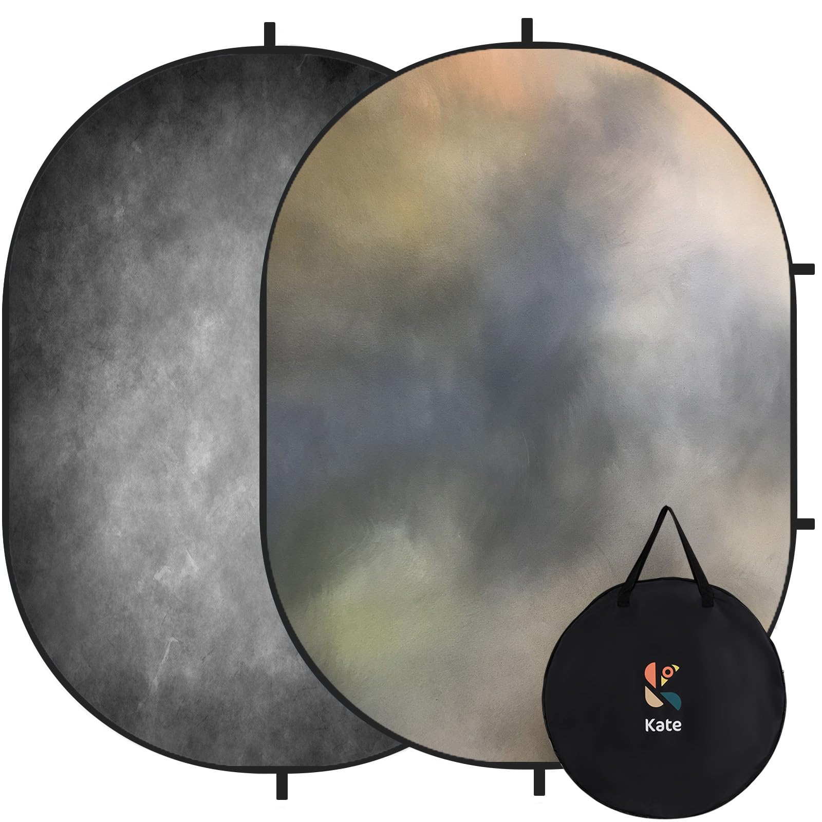 Kate Collapsible Backdrop Pop Up Backdrops Grey Foldable Background for Portrait Photography, Video, 5x6.5ft