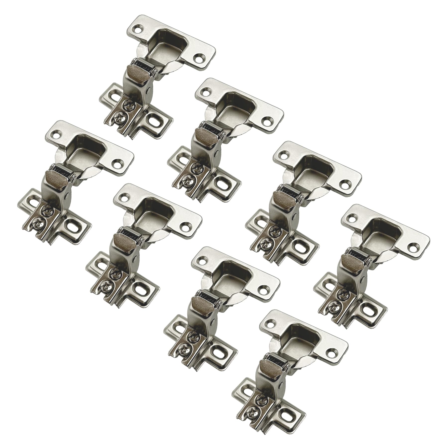 Likerainy Copper Plated And Nickel Plated 95 Degree Inset Face Frame Hinge 35Mm For Cabinet Door Compact Short Mini Hinges For Cabinet Cupboard Wardrobe Pack Of 8