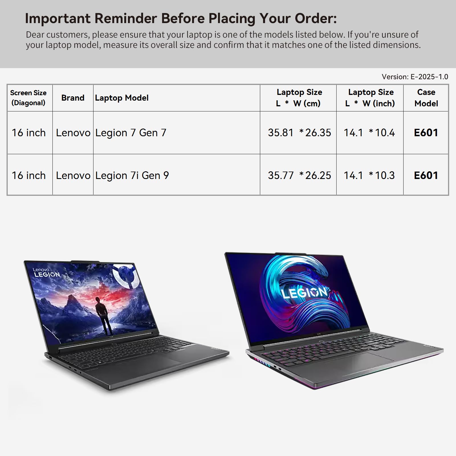 Smatree Funda para portátil Lenovo Legion 7 Gen 7 de 16 pulgadas | Funda para Lenovo Legion 7i G9 de 16 pulgadas con bolsillo para accesorios, diseño patentado Super Corner (E601)