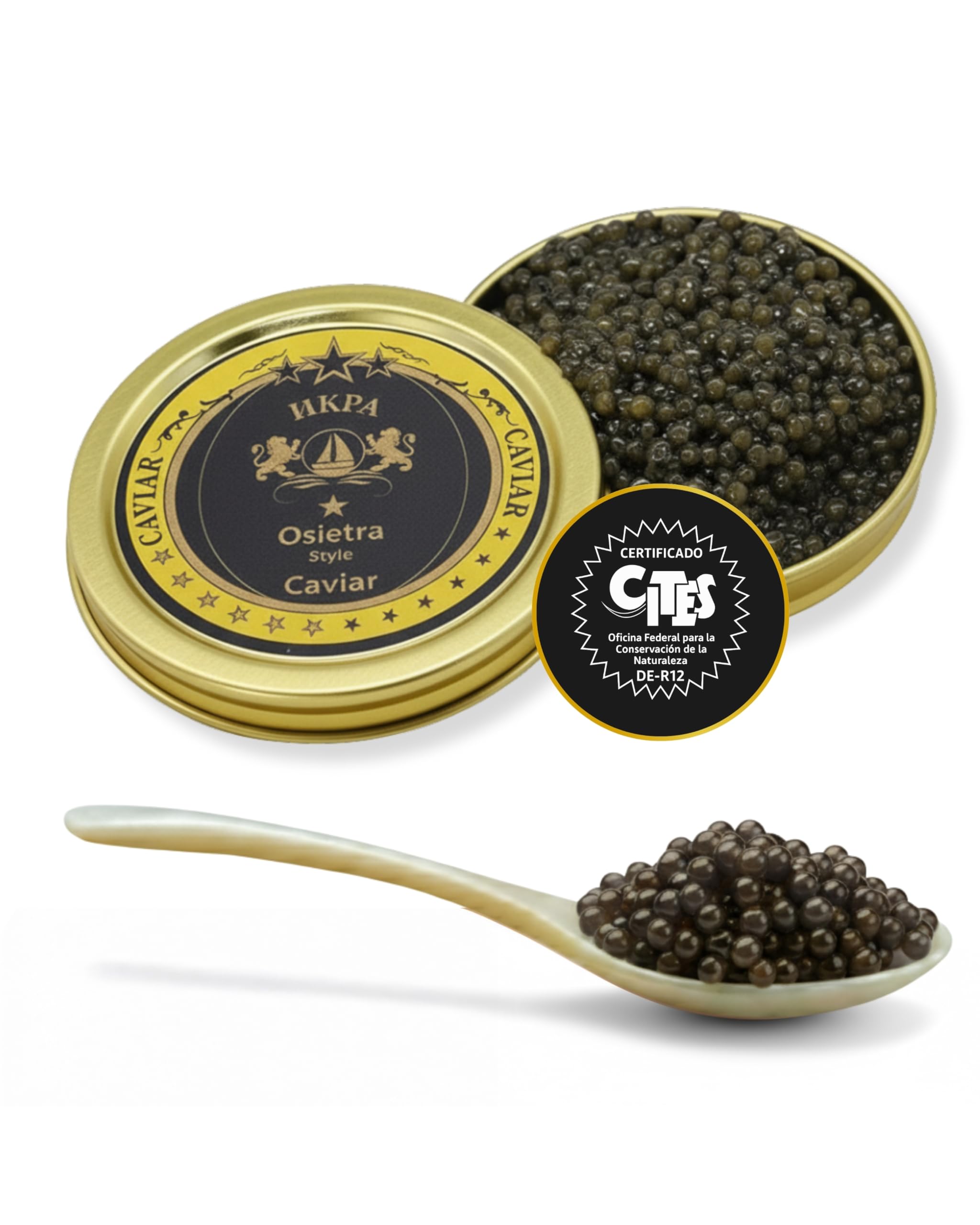 Osietra Kaviar Select - Cuchara de nácar (125 g) Cría de la UE - 1