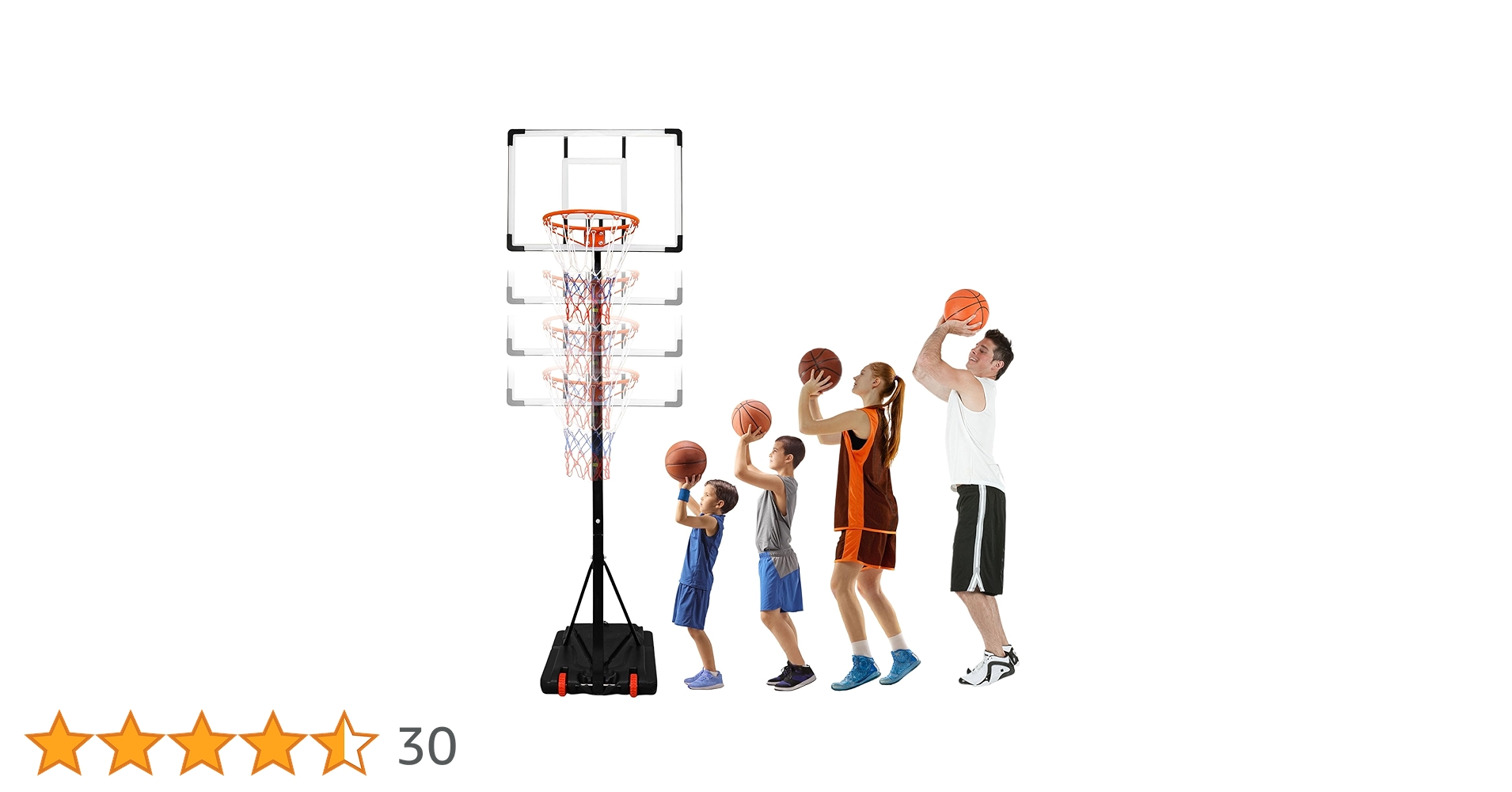 Amazon.co.jp: バスケットゴール 屋外 練習用 最短135CM 高さ