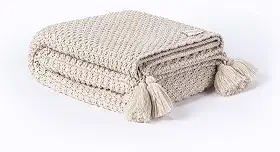 Peseira Manta Pompom Sofá Sala Cama Solteiro Trico 150x60cm Istambul
