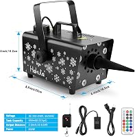 HAKUTA 800W Hógép 8 RGB LED Világítással, 13 Színmóddal és 2 Távirányítóval - Esküvőkre, Partikra, Halloweenre, Karácsonyra, Színpadi Előadá 7