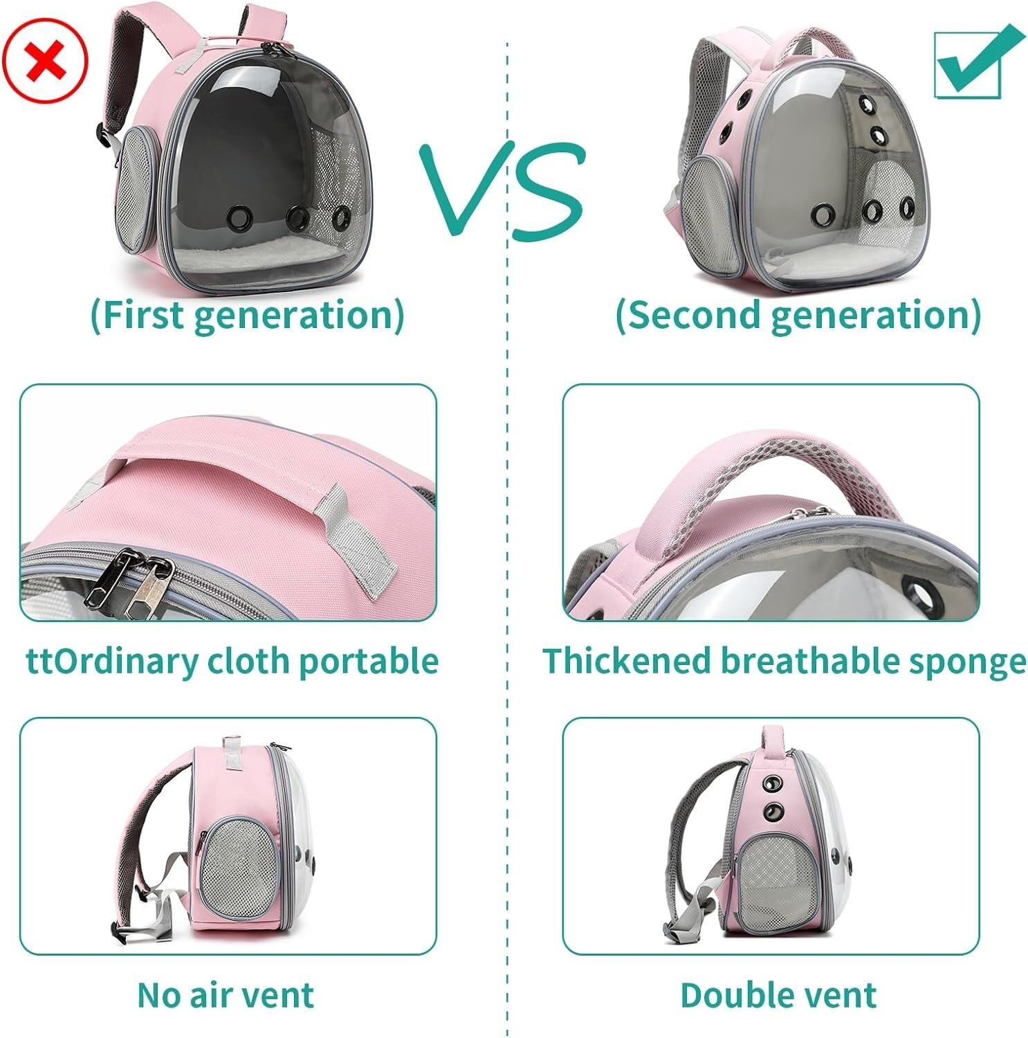 Mochila Mascotas Mochila Portátil De Viaje para Animales Pequeños, Bolsa para Mascotas Hámster, Portador Conejillo Indias, para Pájaros Animal(B)