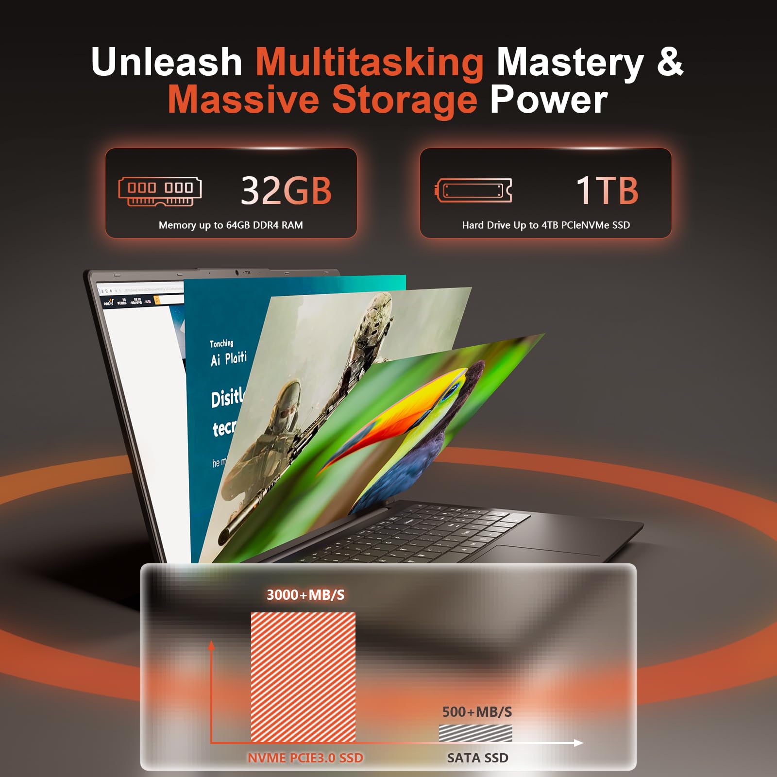 CYCLUS 15,6 Pollici PC Portatile da Gaming Laptop R7 5825U Processore (da 2,0 a 4,5 GHz 8C/16T), Vega 8 Graphics, 32 GB RAM 1 TB SSD, Tastiera Retroilluminata/Webcam/Type-C