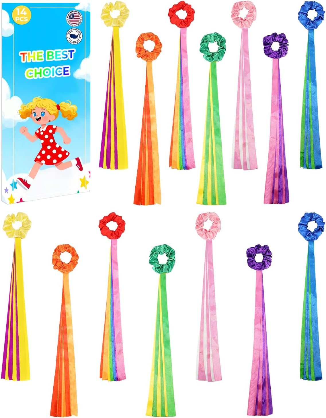Amazon.com : NHWNHW 14Pcs Rainbow Dance Ribbons for Kids & Adults, Hand ...