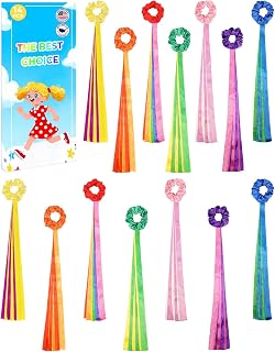 14Pcs Rainbow Dance Ribbons for Kids & Adults, Hand Held Streamers for Kids with Wrist Straps for Gymnastics, Dance, Training, Festive Party Decorations