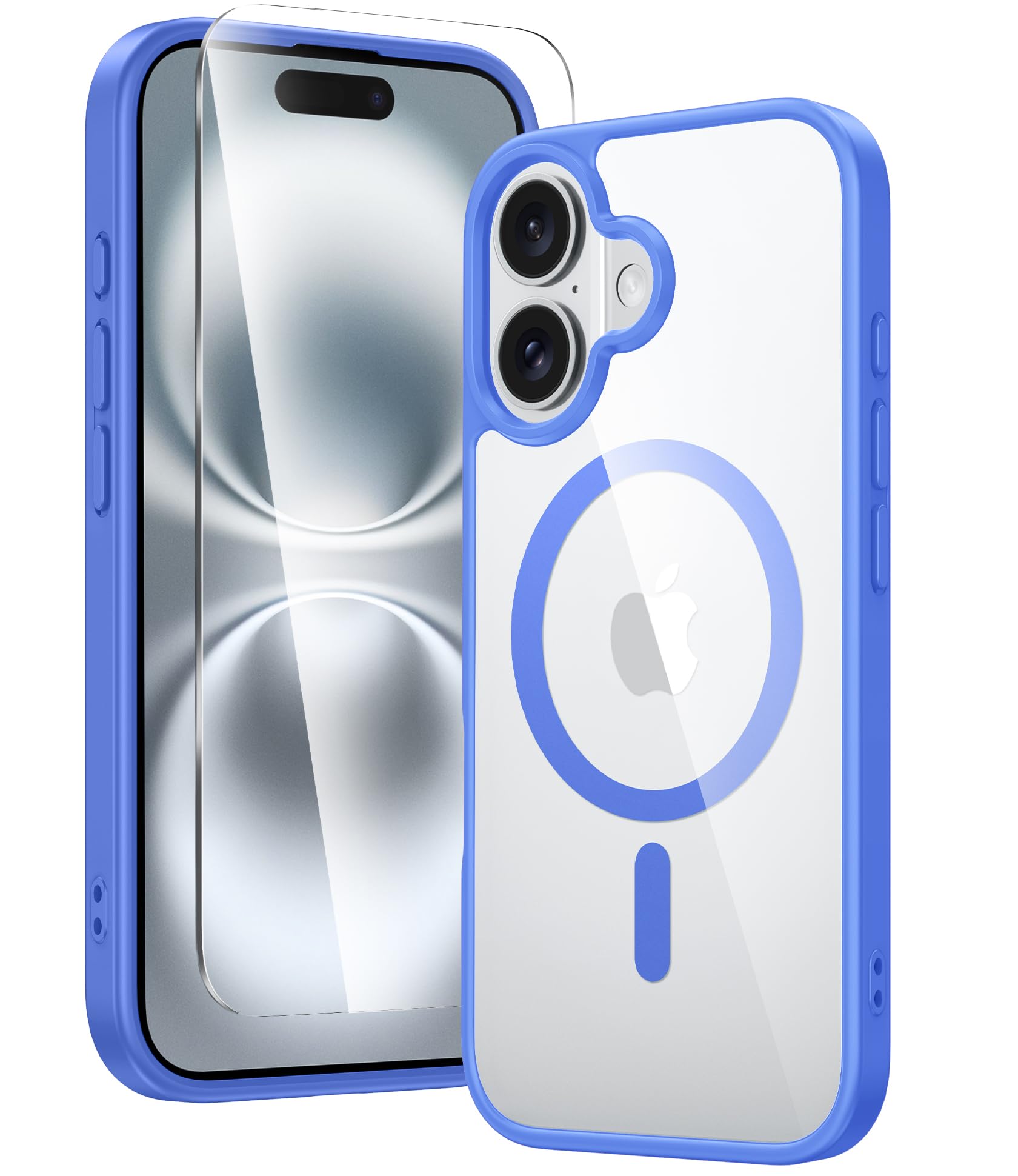 FNTCASE for iPhone 16 Phone Case: Clear Magnetic Military Grade Drop Protection Anti Yellowing Slim Case