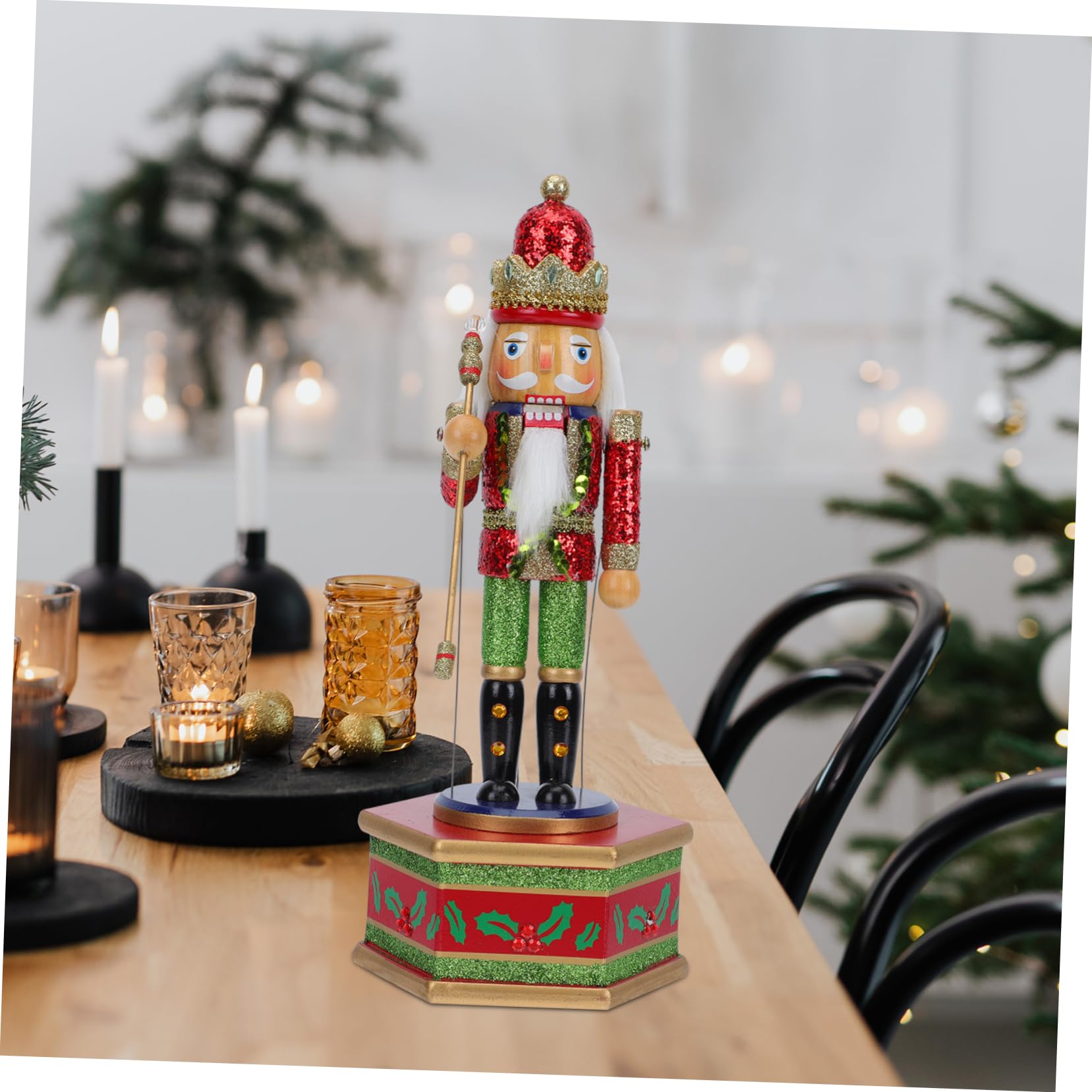 Alipis 1pezzi Schiaccianoci in Legno Decorativo Scatola di Melodie Natalizie Ornementi Musicali per Feste di Natale Regalo di Natale Forma di Strumento