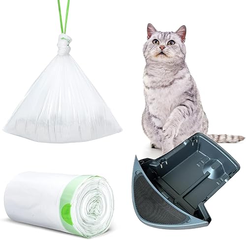 Miniatura 1 de Bolsas de repuesto para cajones de basura compatibles con caja de arena robot 4 y 3, 20 unidades gruesas autolimpiantes para gatos con cordón de