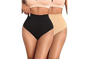 2-Pack Shapewear Seamless Thongs for Women: Comfortable Tummy Control and Butt Lifter Panties